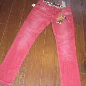 NWT LTB Little big stretch straight leg red washed jeans 31x32 low rise
